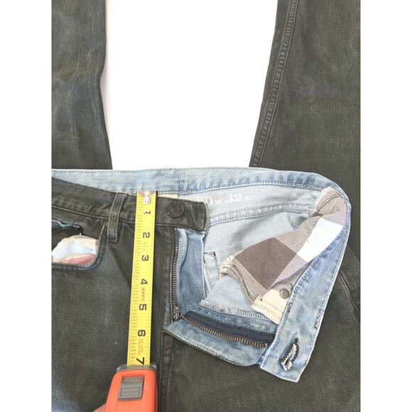 Burberry Brit Denim Jeans Mens Size 30 X 32 Straight Leg Olive Green Pockets EUC - Picture 9 of 16